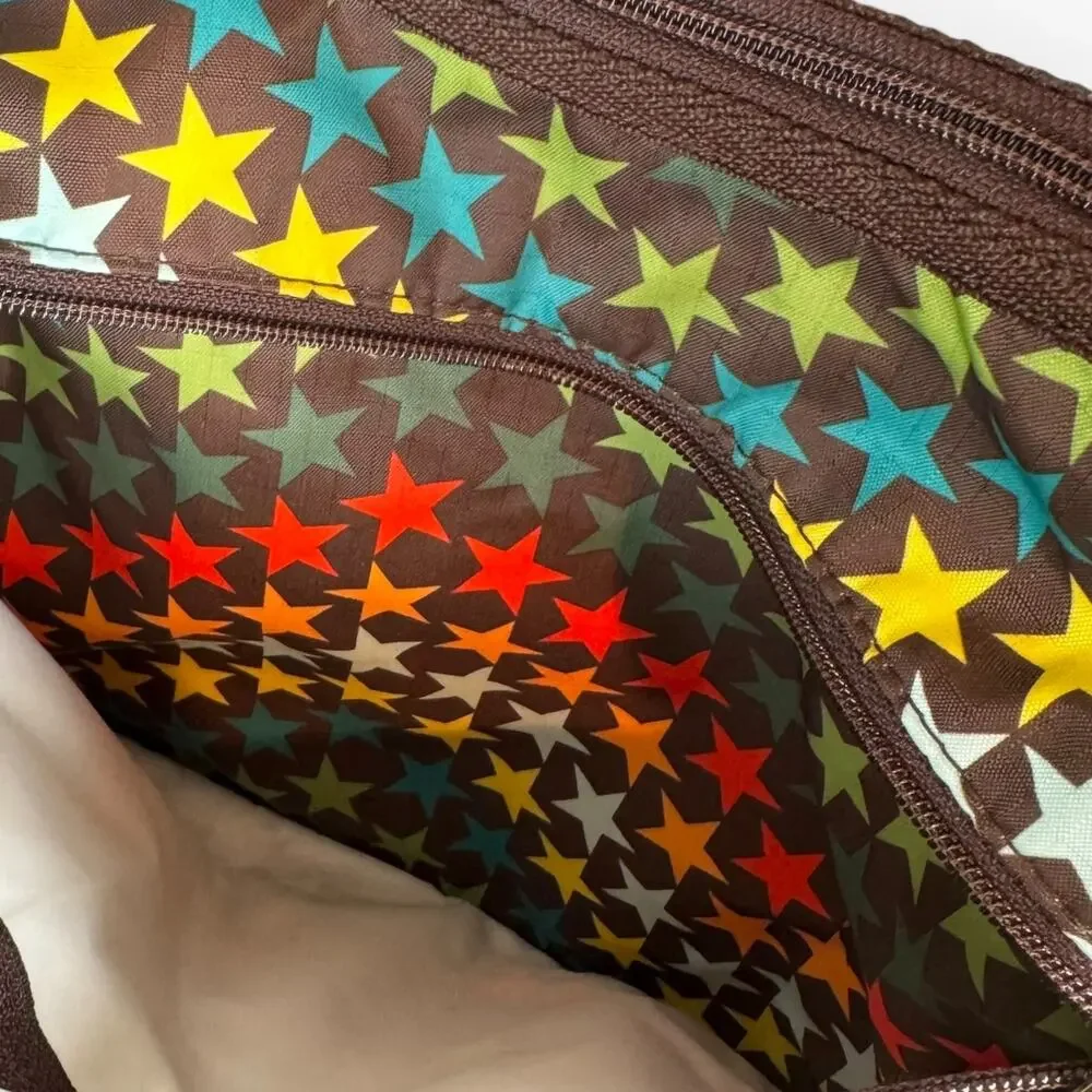 VTG‎ LeSportsac Hobo Bag Rainbow Star Print with Matching Pouch – Rare 2000s